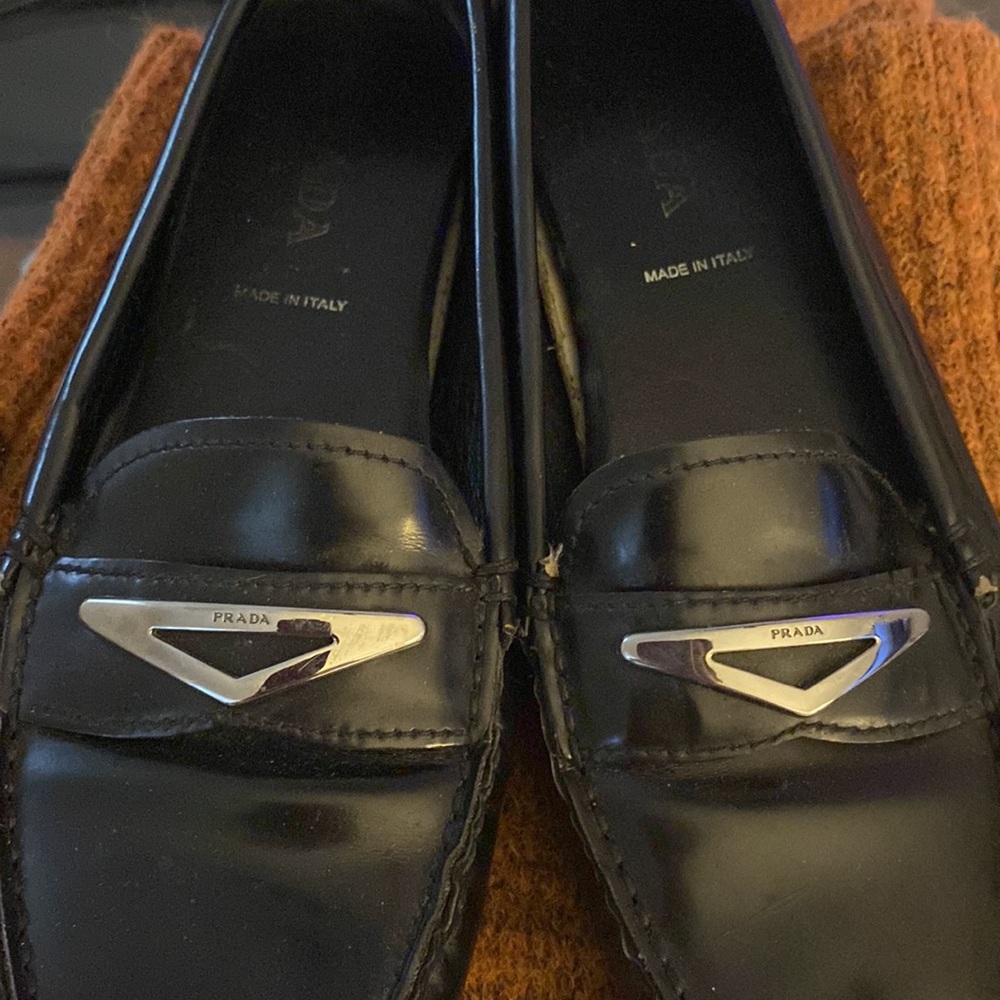 Authentic black leather Prada flats loafers size 36 us 6 - Picture 12 of 12